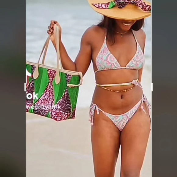 💚Vintage  Ankara prints boho style tote bag and hat set - Picture 2 of 7